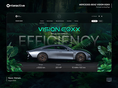 Concept Landing Page: Progressive Aesthetic of Vision EQXX 3d 3d animation animation automotive concept design ev greentechnology landing page mercedesbenz sustainability ui design