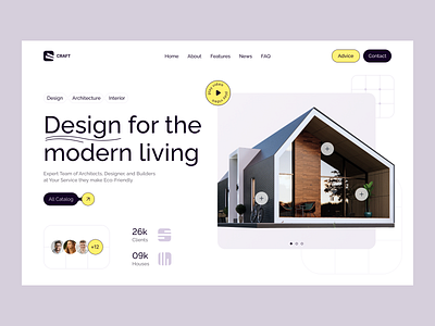Craft - modern living website business clean clean design design homepage house inspo rent rental uiux design web web design website