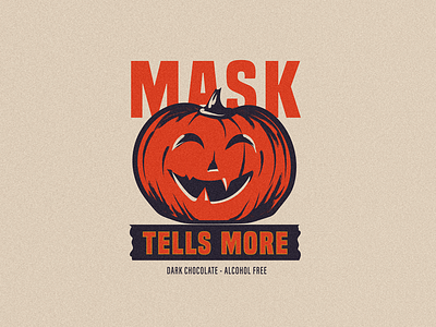 Mask Tells More - Dark Chocolate (Halloween Concept) brand brand identity branding cream design graphic design halloween illustration logo modern retro modern vintage orange retro spooky vintage vintage illustration