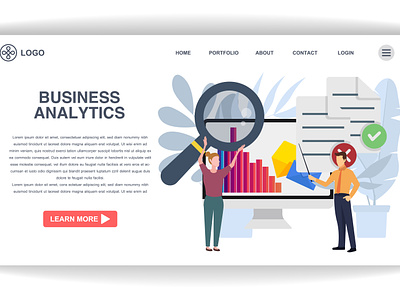 Business Analytics branding design graphic design illustration logo page ui web