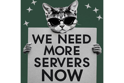 we need more servers now branding graphic design illustration logo vector
