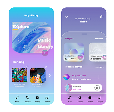 Music App UI design ui