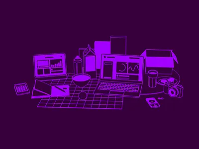 My workspace 3d computer design illustration line lineart outline web workspace