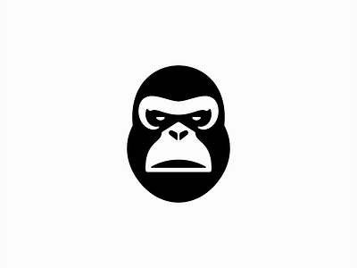 Minimalist Gorilla Logo animal ape branding character design geometric gorilla icon illustration logo mark mascot minimalist modern portrait simple sports vector wildlife zoo