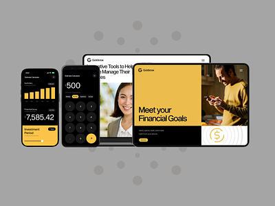 Goldstok © application finance gradient graphic design illustration landing page logo minimialistic ui ux web design website design