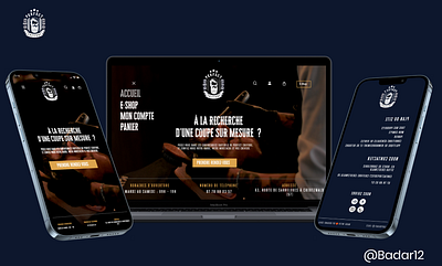 Website for French hair dresser design graphic design mockup ui ux