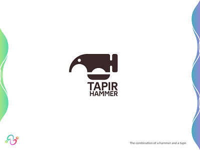 Tapir Hammer Logo animal brand design brand designer carpenter equipment gavel hammer logo design logo designer logo for sale logo idea logo inspiration logomark logotype tapir tool trunk wild wildlife zzoe iggi