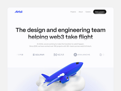 Airfoil Studio – Landing Page clean clean ui concept design figma landing page ui ui design web design web3 website