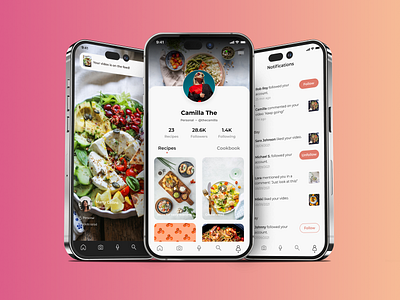 Weat | Social Media Platform for Foodies app design entertainment figma food mobile mobile app mobile design platform social media ui uiux ux videos