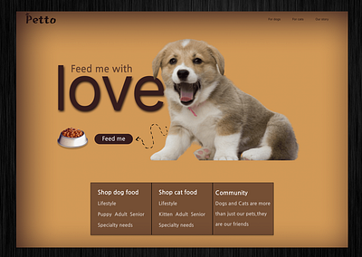 Pet's care care cat design dog pet ui ux