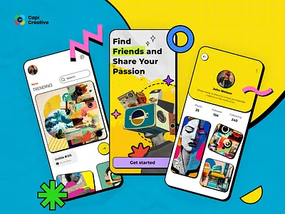 Community App - Neo Brutalism Design Style app app design community community app design mobile mobile app mobile design onboarding ui ui design ui ux