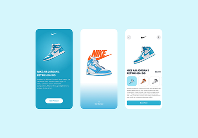 e commerce App 3d animation app application bookingapp branding design e commerce figma graphic design home screen login screen logo motion graphics nike shoes ui ui design uiux ux