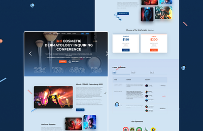 Cosmic - Dermatology Conference Landing Page ui