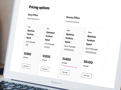 Pricing table design for WorkSpaces pricing table ui