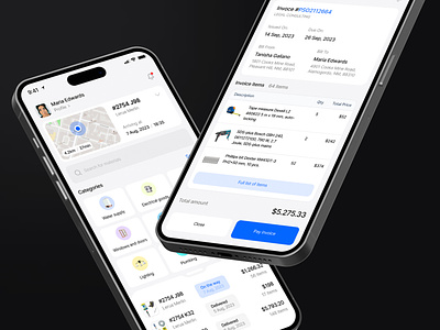 Building materials store app app building building materials delivery delivery app delivery tracking income invoice invoice payment map tracking materials mobile table payment payment app product store table tracking ui