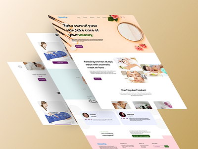 Concept For a Beauty Brand product Website design Personal Care 3d ai beauty brand beauty products website branding cosmetics website creative ecommerce graphic design haircare healthy helthcare landing page marketplace website organic personal care pink shampoo ui