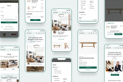 The Expert app cart ecommerce furniture interior design mobile shopping website
