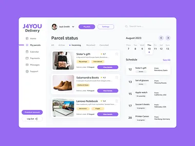Delivery parcel web app delivery app delivery parcels app delivery web app e commerce figma parcels app parcels web app uxui design web app web app design
