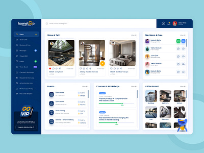 Homeowners Membership Community App community app course app events app members app real estate app ui design uiux app ux design volkoh web app workshop app