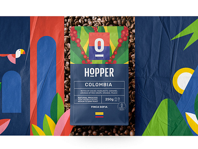 Hopper Coffee - Visual identity beans brand identity branding cafe cafe logo café coffee coffee brand coffee logo coffee shop design funny logo graphic design illustration logo london packaging tropical vector visual identity