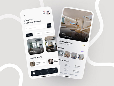 HOUSELY - Rental Property app black and white figma fun house ios mobile mobile app product property prototype ui user experience ux