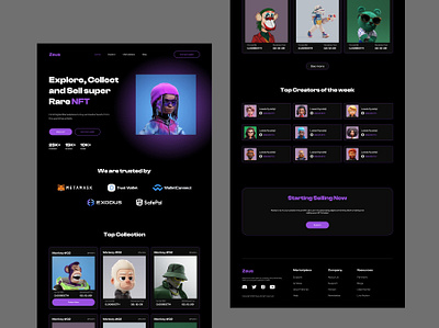 Zeus NFT Landing Page app design nft ui web design