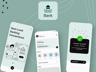 BANK Mobile Design adobe xd app bank banking logo onboarding ui ui designing uiux designing vector icons