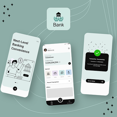 BANK Mobile Design adobe xd app bank banking logo onboarding ui ui designing uiux designing vector icons