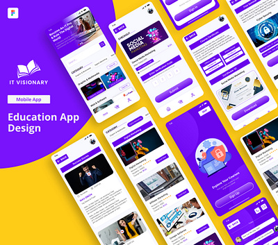 Educational app design- IT Visionary app app design education graphic design illustration learning mobile mobile app study teaching technology ui uiux university ux vector