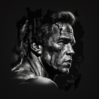 Portrait of Arnold Schwarzenegger illustration