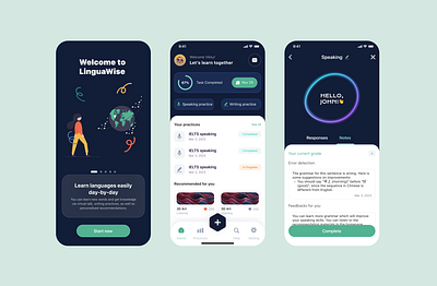 Language Learning App design illustration ui ux