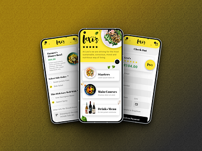 Lexi's - Food Mobile App conscious eating food app mobile app sustainable eating ui ux