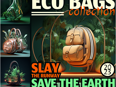 Eco fashion ai art bags concept design fashion fashion design graphic design graphics handbags illustration poster runaway ui