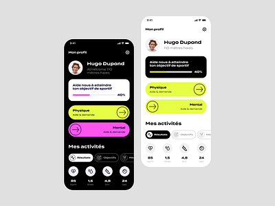 Sport mobile App app clean courses dark design fitness flash flat gym ios jo2024 light mobile mobile ui nike sport ui user interface ux webdesign