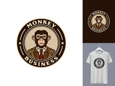 MONKEY BUSINESS character design graphic design illustration logo mascot vector