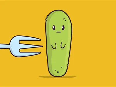 Stop, that pickles! 2d animation cartoon food funny pickle spoon