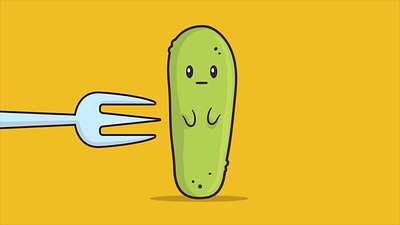 Stop, that pickles! 2d animation cartoon food funny pickle spoon