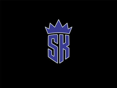 Sacramento Kings (Alt - Old Skool) basketball black blue crown gray k kings logo nba purple s sacramento sacramento kings shield silver sk