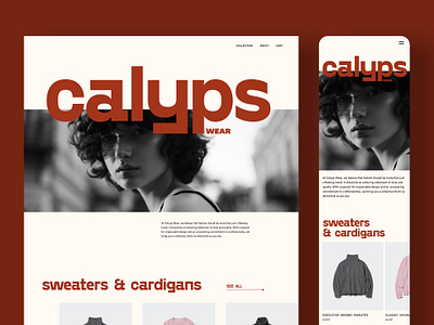 Calyps - Fictional Online Shop Concept branding ci design desktop digital figma graphic design landingpage mobile online shop shop sketch store typography ui ux web design website