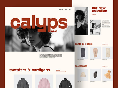 Calyps - Fictional Online Shop Concept branding desktop digital figma graphic design landingpage online shop online store shop sketch store typography ui ux web design website