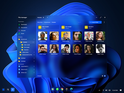 Windows 11 file manager concept design file manager product design software design ui ux web app windows redesign wins 11