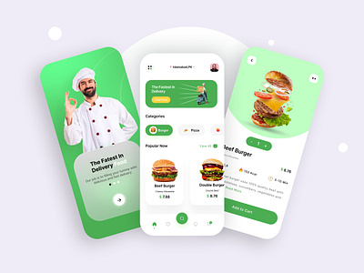 Food Delivery - Mobile App animation app app design food food delivery app graphic design typography ui uiux ux uxui vector