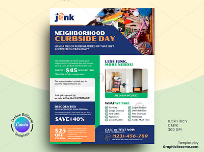 Junk Removal Services Flyer Template Design canva canva flyer design canva template design cleaning service flyer house cleaning flyer junk removal junk removal canva flyer design junk removal canva template junk removal flyer