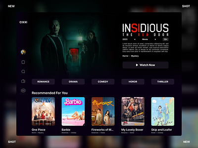 CIXXI - Streaming Website Design dark theme graphic design movie simple streaming ui ui ux web stream