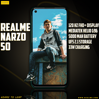 Realme Narzo 50 Banner graphic design