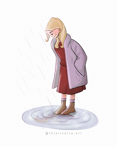 Rain (Personal Project) animation character design design digitalart editorial illustration logo nft portrait publishing ui