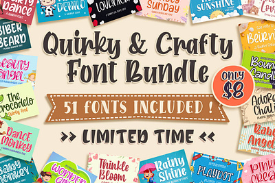Quirky & Crafty Font Bundle blogs font fonts magazines quirky crafty font bundle typography wedding invitations