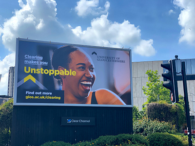 University of Gloucestershire Clearing 2019 advert branding ooh