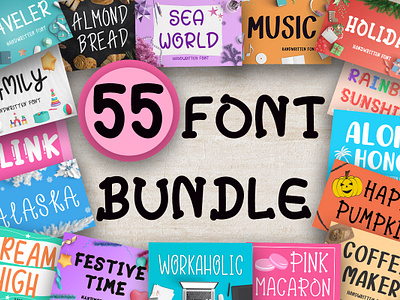 Big Fonts Bundle big fonts bundle crafting diy font font bundle fonts handwritten script