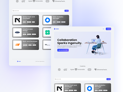 Colab | Post & Discover Job Offers | UI Web Design app design design figma figma design jobs platform ui ui design ui web design uiux user interface web design website website design